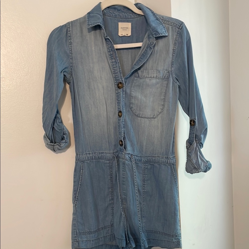 Light Blue Denim Romper